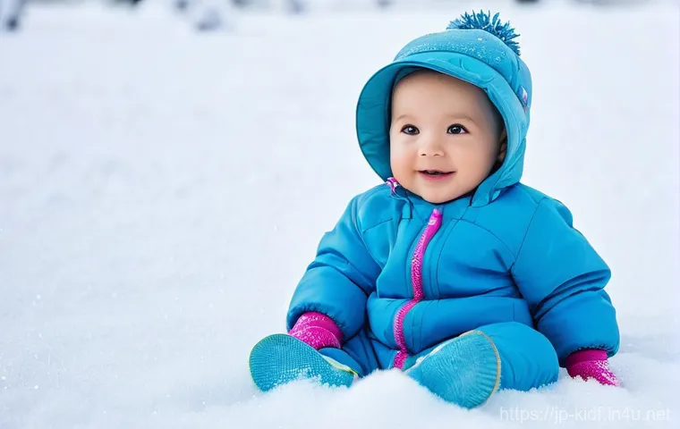 아이들의 스키웨어 스타일 - **Prompt: Cozy Snow Play in Gender-Neutral Warmth**
    Two children, a boy and a girl, aged around ...
