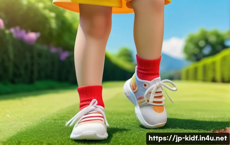 아이들의 가벼운 신발 추천 - A cheerful Japanese child wearing colorful, well-fitting lightweight sneakers made of breathable mes...